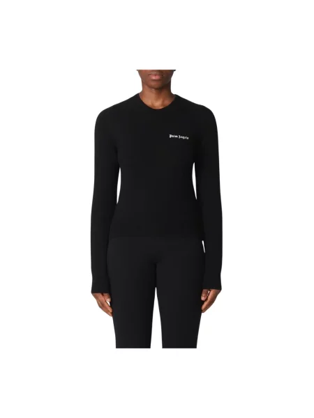 Dzianinowy sweter Palm Angels elegancki czarny