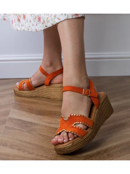 Sandali D/ceo z vezenjem oranžna