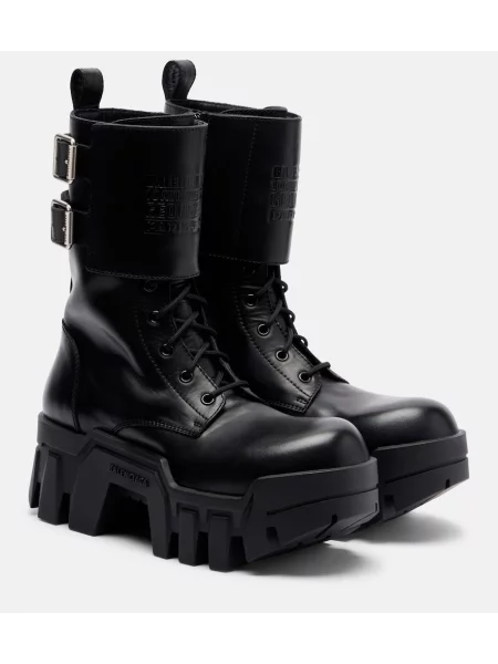 Botine Balenciaga din piele cu platformă negru