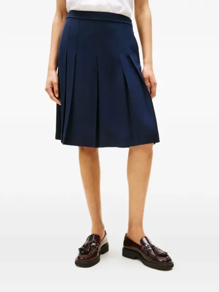 Fustă midi Tommy Hilfiger albastru