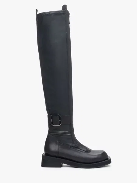 Кожаные сапоги Estro черные