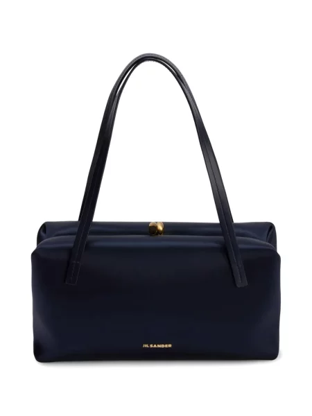 Geantă shopper Jil Sander din satin albastru