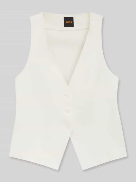 Kamizelka o kroju regular fit z rozcięciem z tyłu model JALILY' Boss Orange beżowa