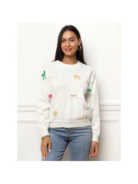 Pulover La Modeuse alb