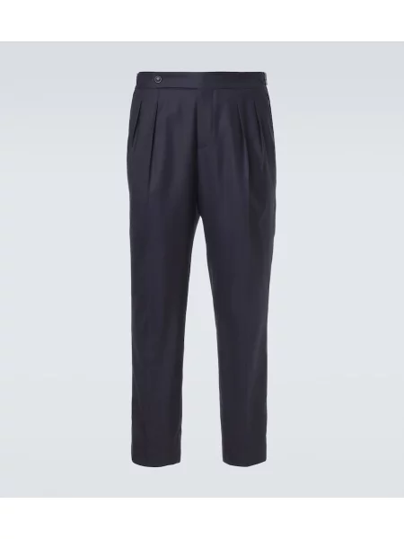 Pantaloni Brunello Cucinelli de lână albastru