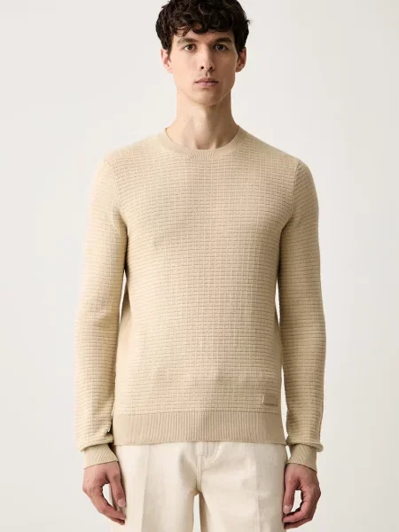 Trussardi pulover pentru bărbați cu bej