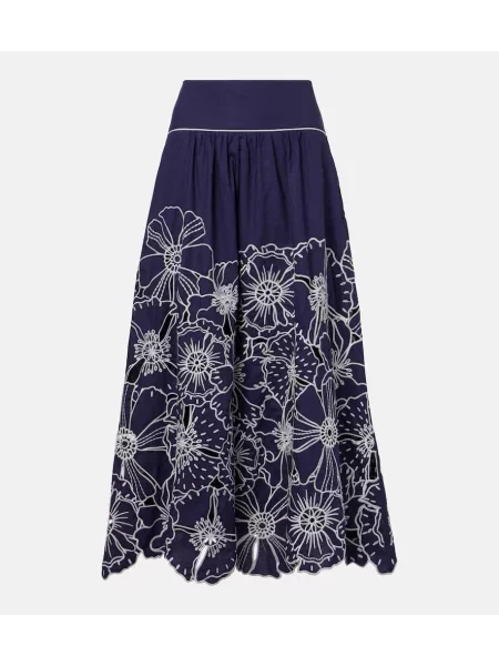 Midi krilo Farm Rio s cvetličnim vzorcem modra