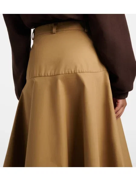 Fustă midi Balenciaga din țesătură twill maro