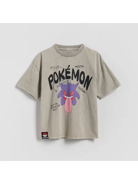 Reserved Tričko s potiskem Pokémon světle šedá
