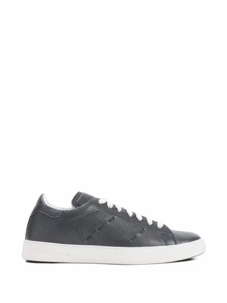 Sneakerși Kiton din piele gri