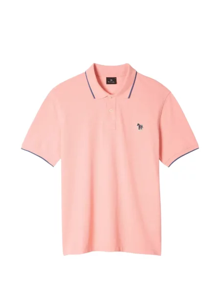 Tricou polo Paul Smith cu model zebră roz