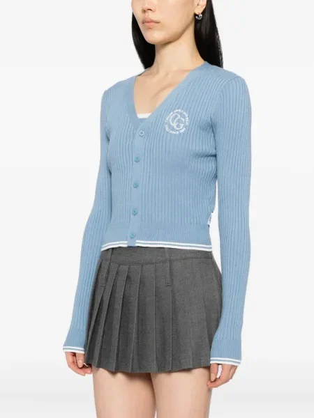 Cardigan Chocoolate cu broderie albastru