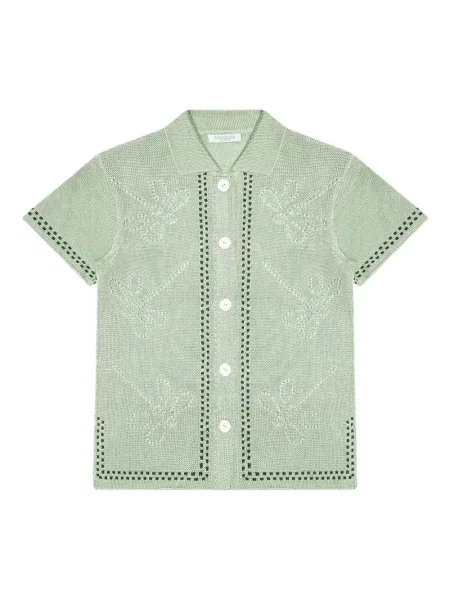 Cămașă Calle Del Mar tricotate scurtă verde