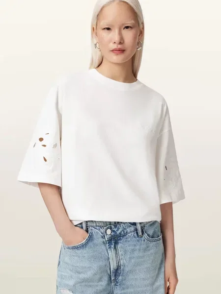 AllSaints tricou oversized pentru femei din LOLA alb