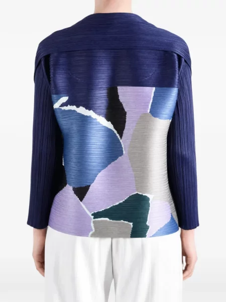 Топ Pleats Please Issey Miyake с принт с абстрактен десен виолетово