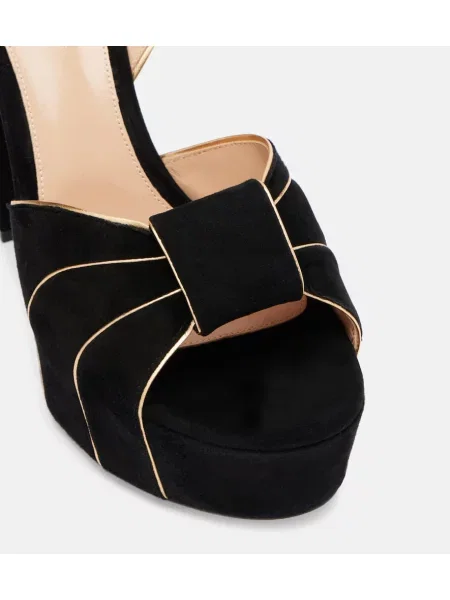 Sandale Gianvito Rossi din piele de căprioară cu platformă negru