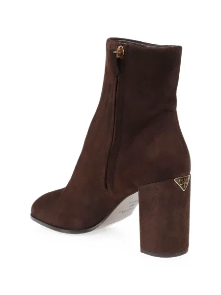 Botine Prada din piele de căprioară maro