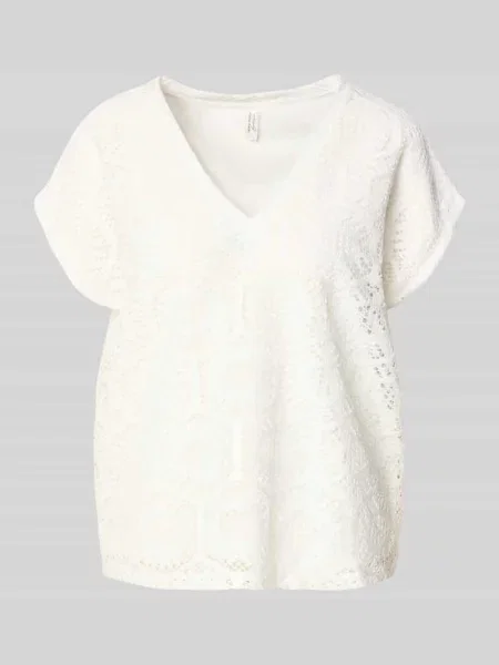 Pudełkowy krój t-shirt z półprzezroczystym obszyciem model IRIS' Vero Moda biała
