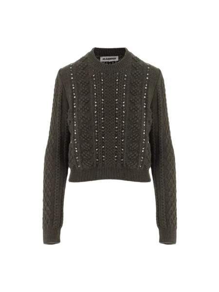 Sweter Jil Sander wełniany zielony