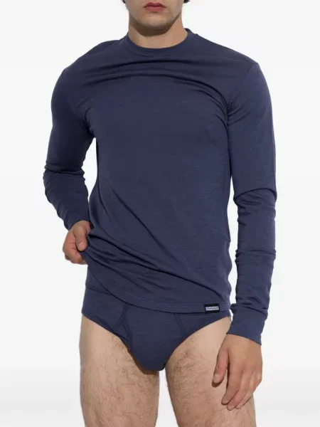 Lung tricou Dsquared2 de lână albastru