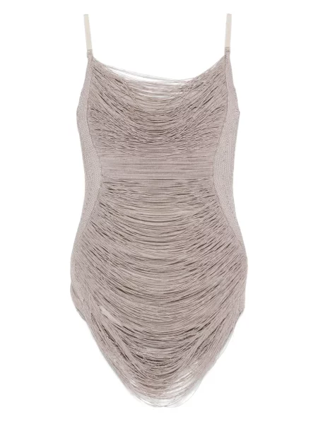 Rochie mini The Attico drapată de costum gri