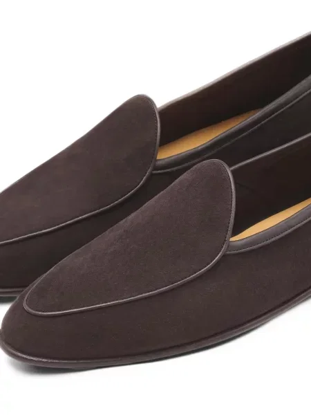 Pantofi loafer Baudoin & Lange din piele de căprioară maro