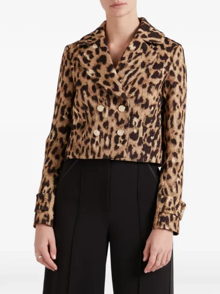 Decupat geacă Temperley London cu imagine cu model leopard