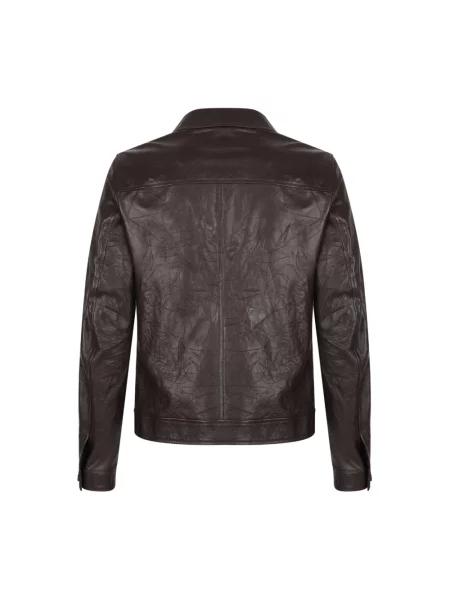 Kurtka skórzana Dolce And Gabbana brązowa