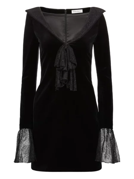 Rochie mini Nina Ricci de catifea de costum negru