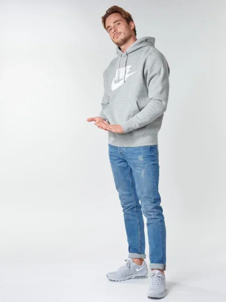 Hanorac cu glugă Nike gri