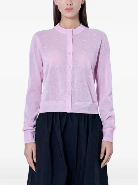 Cardigan Cecilie Bahnsen cu funde tricotate roz
