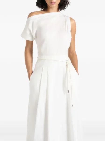 Rochie midi Manière De Voir cu legături alb