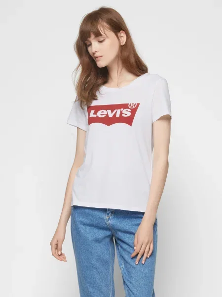 LEVI'S Tricou roșu / murdar alb