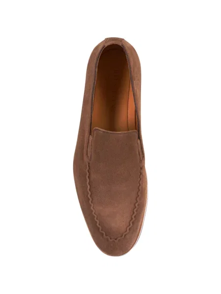 Pantofi loafer Bontoni din piele de căprioară maro