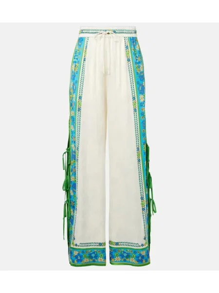 Pantaloni Alemais cu talie înaltă cu imagine alb