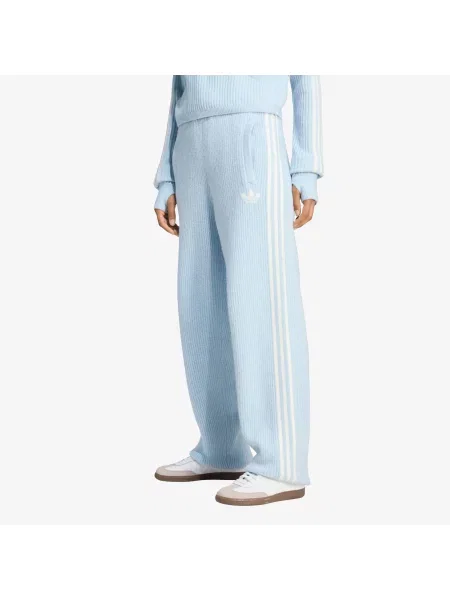 Pantaloni de trening adidas Adiluna Season 2 x Jennie Knitted Loose Pants Wonder Blue L alb