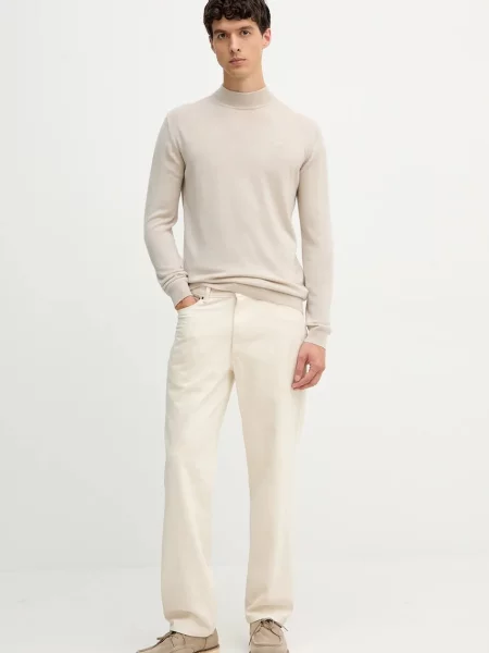 Вовняний светр Karl Lagerfeld легкий бежевий