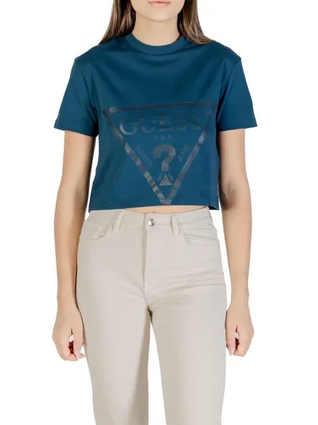 Cropp tricou Guess Active turcoaz