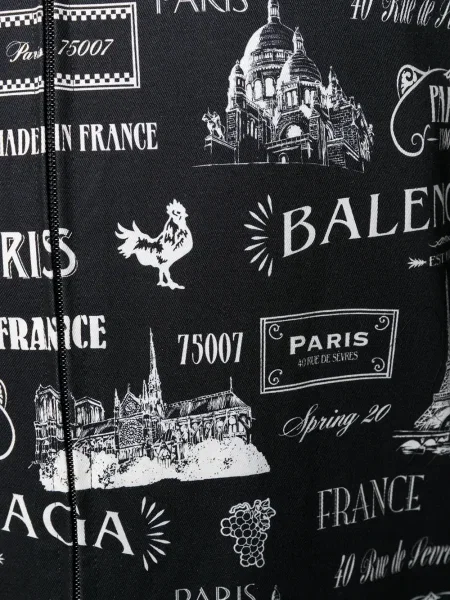 Geacă Balenciaga cu imagine negru