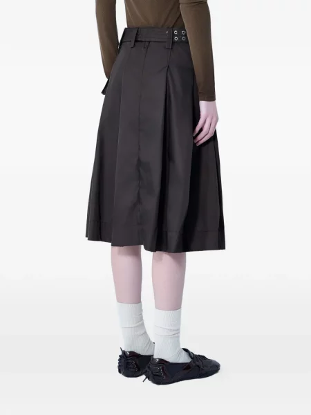 Spódnica midi Ganni brązowa