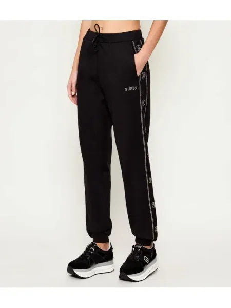 Pantaloni Guess Active cu picior lat negru
