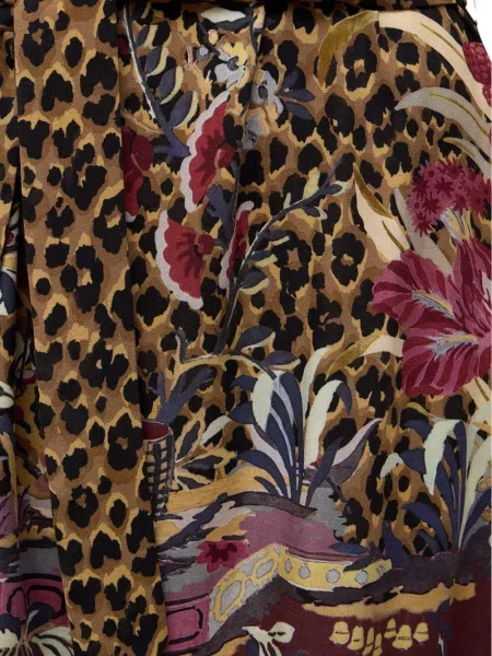 Rochie mini Etro cu imagine cu model leopard maro