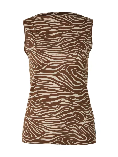 ARMEDANGELS Top ZEBRA / ciocolatiu bej