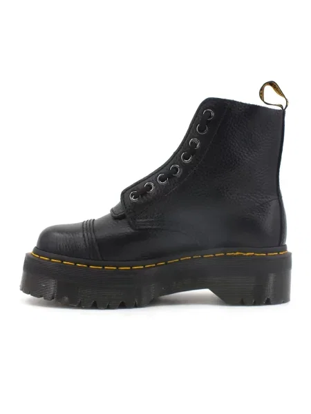 Botki Dr. Martens skórzane na platformie czarne