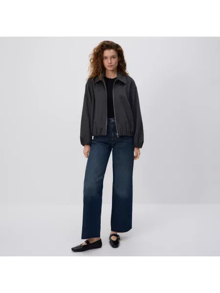 Reserved Džíny wide leg s prošitím indigo jeans