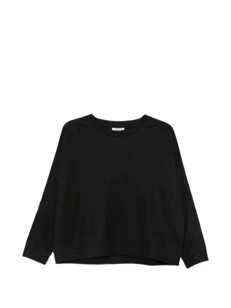 Lung top Maison123 cu decolteu rotund negru