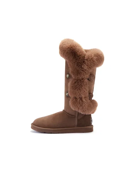 Australia Luxe Collective Kozačky NORDIC TALL kaštanově hnědá