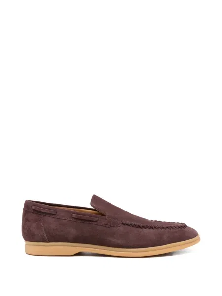Pantofi loafer Eleventy din piele de căprioară roșu