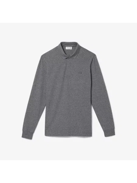 Lacoste Koszulka Polo Z Długim Rękawem Paris Classic Fit Stretch szara