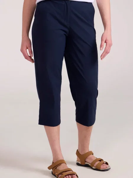 Elastyczna spodnie capri Delta Navy granatowe